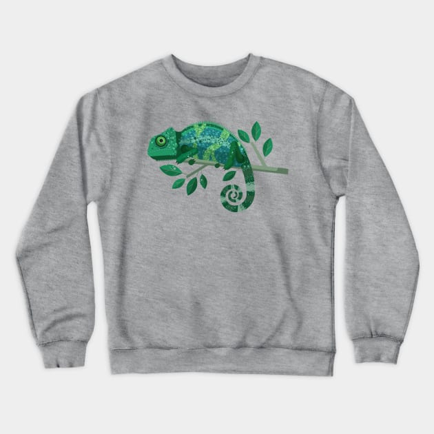 Funny Chameleon Crewneck Sweatshirt by Happy Art Designs